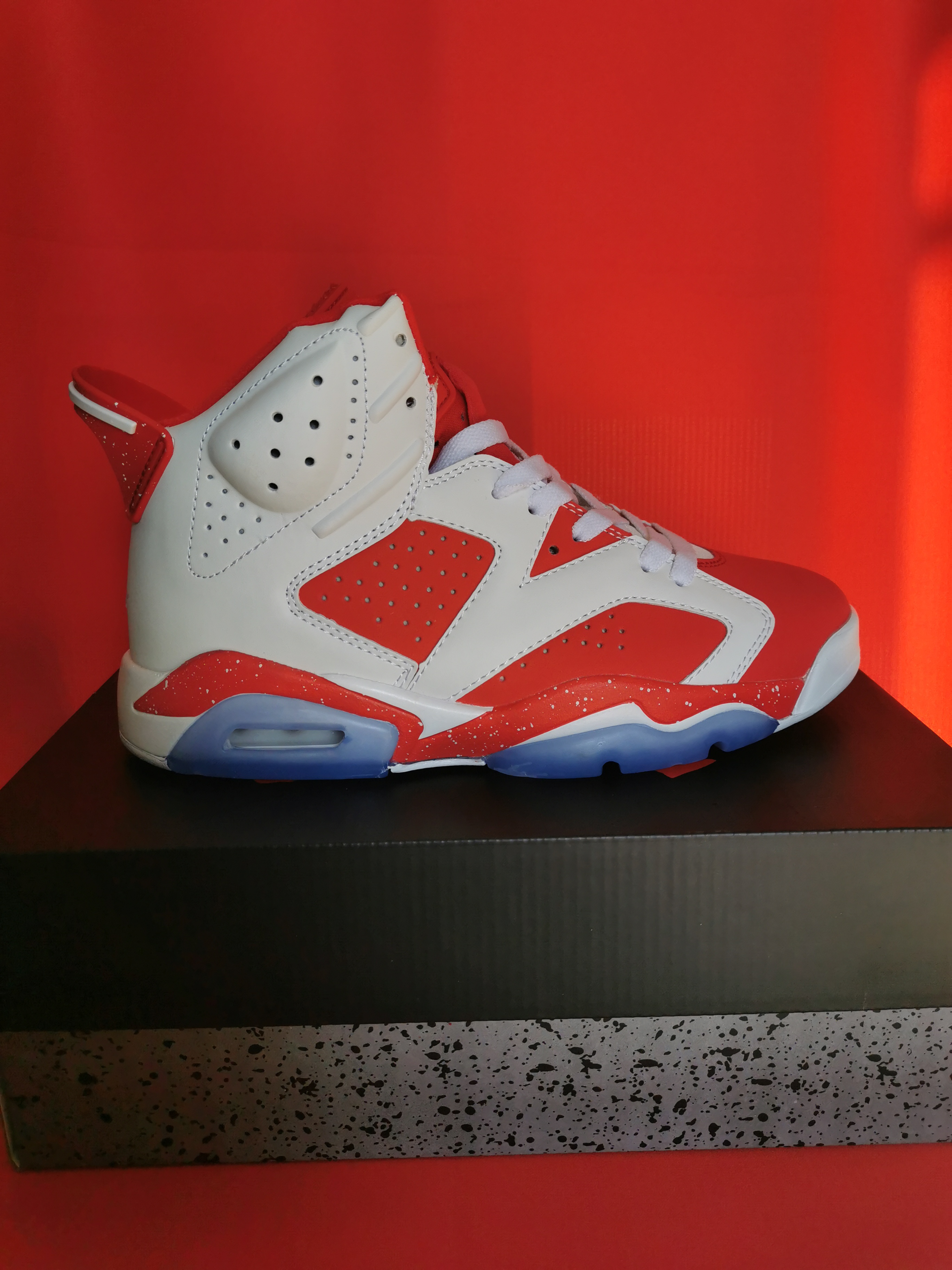 2022 Air Jordan 6 White Hot Red Blue Shoes